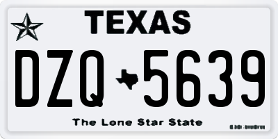 TX license plate DZQ5639