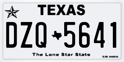 TX license plate DZQ5641