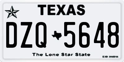 TX license plate DZQ5648