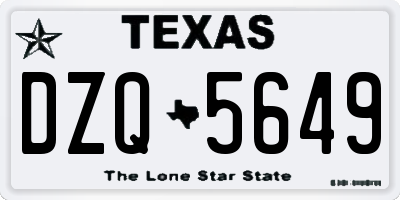 TX license plate DZQ5649