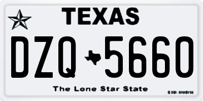 TX license plate DZQ5660