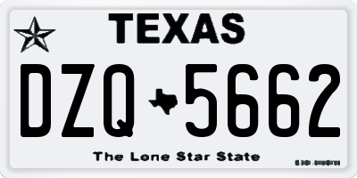 TX license plate DZQ5662