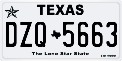 TX license plate DZQ5663