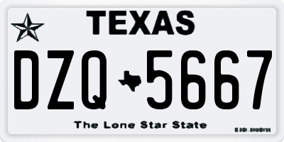 TX license plate DZQ5667