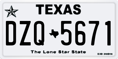 TX license plate DZQ5671