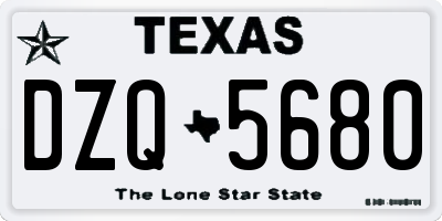 TX license plate DZQ5680