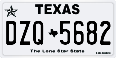 TX license plate DZQ5682