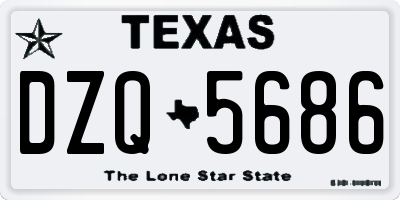 TX license plate DZQ5686