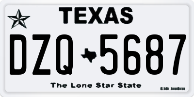 TX license plate DZQ5687