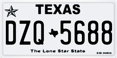 TX license plate DZQ5688