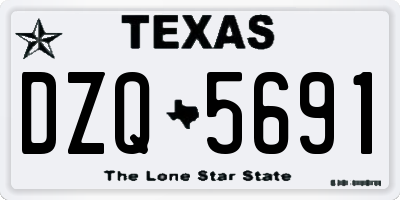 TX license plate DZQ5691