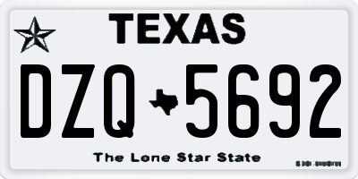 TX license plate DZQ5692