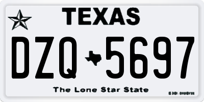 TX license plate DZQ5697