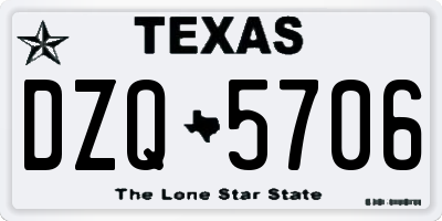 TX license plate DZQ5706