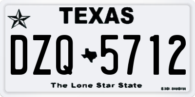TX license plate DZQ5712