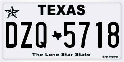 TX license plate DZQ5718