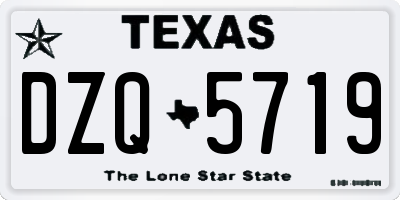 TX license plate DZQ5719