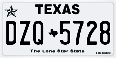 TX license plate DZQ5728