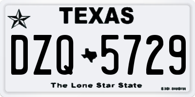TX license plate DZQ5729
