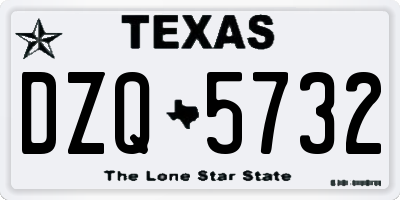 TX license plate DZQ5732