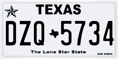 TX license plate DZQ5734
