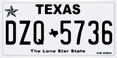 TX license plate DZQ5736
