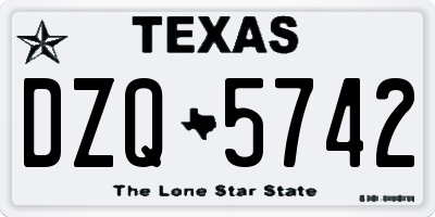 TX license plate DZQ5742