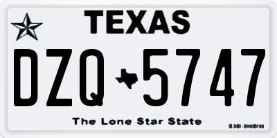 TX license plate DZQ5747