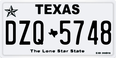 TX license plate DZQ5748