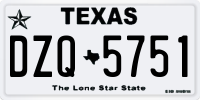 TX license plate DZQ5751