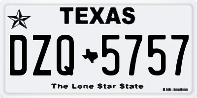 TX license plate DZQ5757