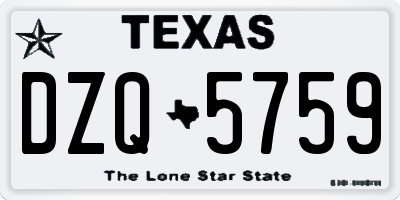 TX license plate DZQ5759