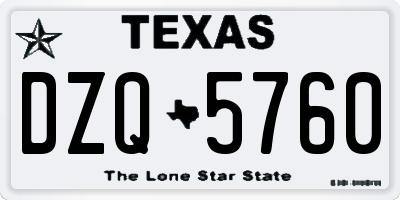 TX license plate DZQ5760