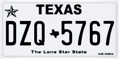 TX license plate DZQ5767