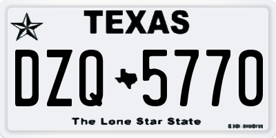 TX license plate DZQ5770