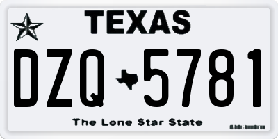 TX license plate DZQ5781