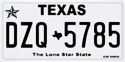 TX license plate DZQ5785