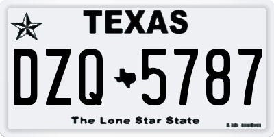 TX license plate DZQ5787