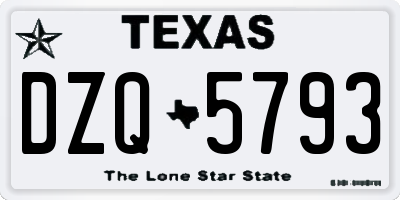 TX license plate DZQ5793