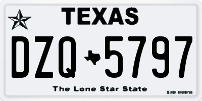 TX license plate DZQ5797