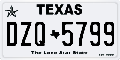 TX license plate DZQ5799