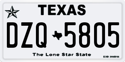 TX license plate DZQ5805