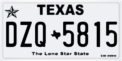 TX license plate DZQ5815