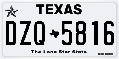 TX license plate DZQ5816