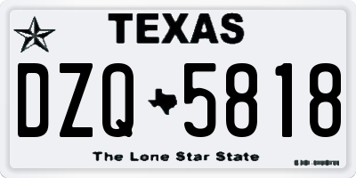 TX license plate DZQ5818