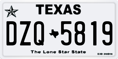 TX license plate DZQ5819