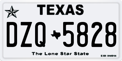 TX license plate DZQ5828