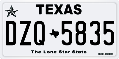 TX license plate DZQ5835