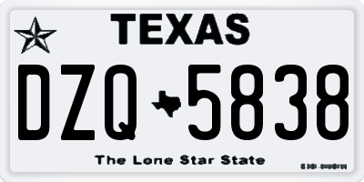 TX license plate DZQ5838