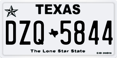 TX license plate DZQ5844